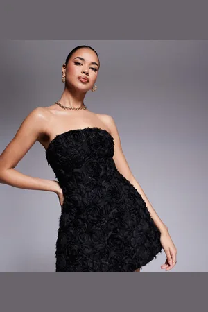 Murci Exclusive structured bandeau 3D floral mini dress in