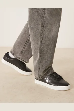 Calvin Klein Classic cupsole leather sneakers in and white