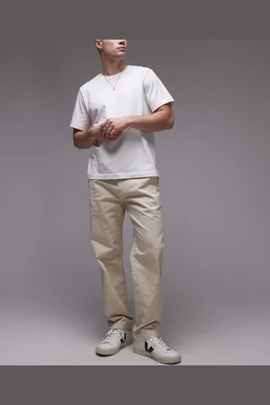 MANGO Regular fit tailored pants with drawstring in light beige
