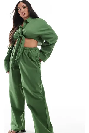 Esmée Exclusive beach pants in olive - part of a set