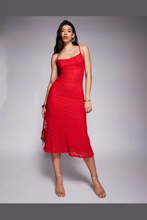 Bardot Lace mesh cami midi dress in