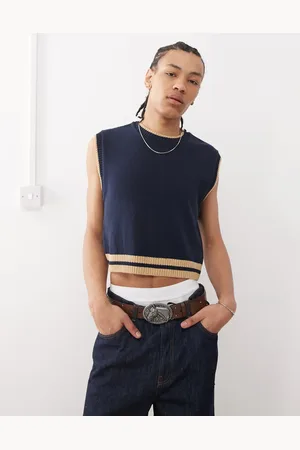 Reclaimed Knit tank top with stripe detail in