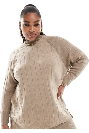 ONLY High neck lightweight knit sweater in sand - part of a set