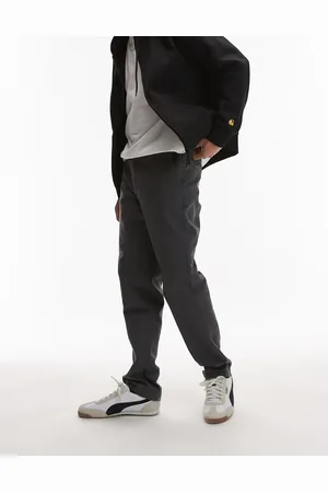 Topman Slim chino pants in charcoal