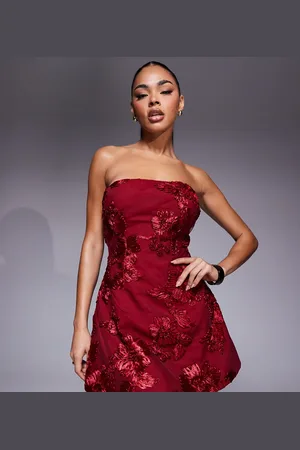 Murci Exclusive structured bandeau mini dress in flower applique