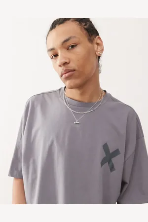 COLLUSION Heavyweight T-shirt in washed with X logo