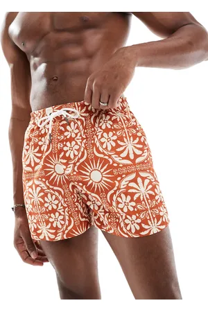 Aray Sun dile print swim shorts in rust