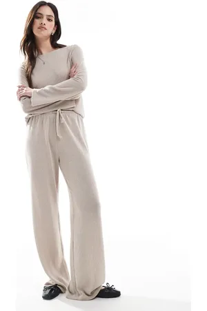 ONLY Tie front loose pants in beige - part of a set