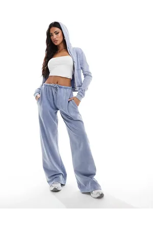 Kaiia Logo wide leg sweatpants in washed - part of a set