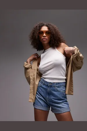 MANGO Mom denim shorts in light