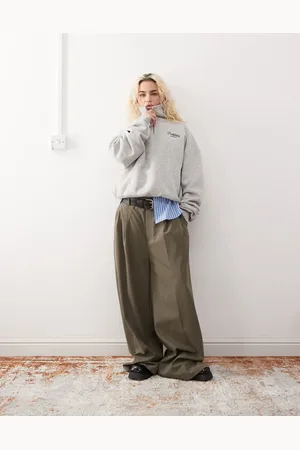 Prohibited Half zip sweatshirt with script logo detail in gray