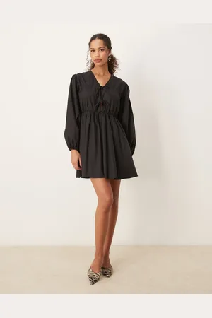 Ghospell Bow tie mini dress in coal