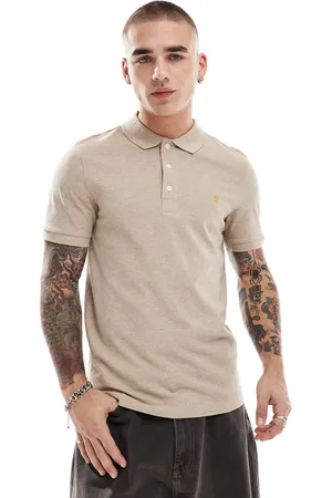 Farah Blanes short sleeve polo shirt in beige
