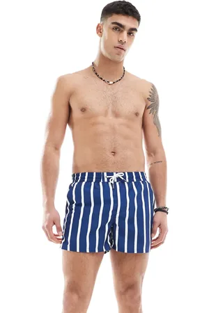 Aray Stripe print swim shorts in and white