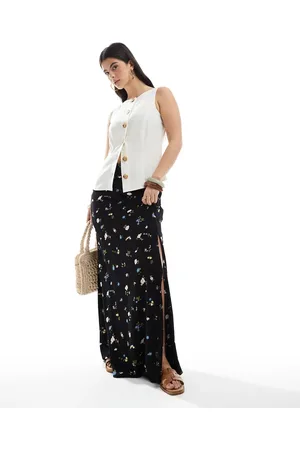 ASOS High slit maxi skirt in floral print