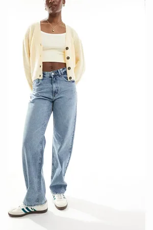 ONLY Ella mid rise straight fit jeans in mid
