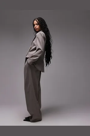 MANGO Relaxed straight fit tailored pants in mid - part of a set