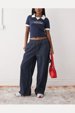 COLLUSION Pull on cargo pants in stripe