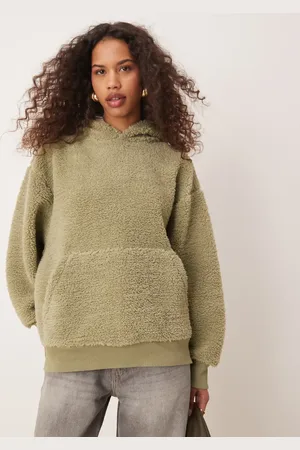 ASOS Oversized teddy hoodie in sage