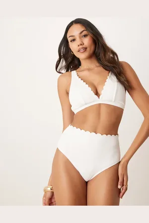 Peek & Beau Fuller Bust scallop high waist bikini bottom in