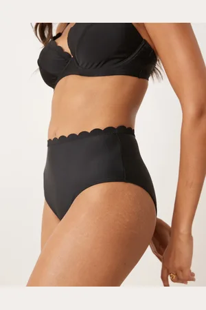 Peek & Beau Fuller Bust scallop high waist bikini bottom in