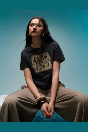 Bimba y Lola Embroidered logo boxy t-shirt in washed