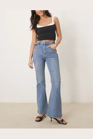 Never Fully Dressed Flared scallop jeans in denim