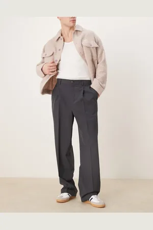ASOS Smart wide leg pants in charcoal with elastic waist