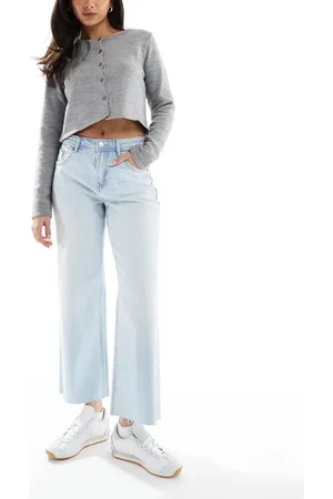 Stradivarius D96 cropped straight leg jeans in light