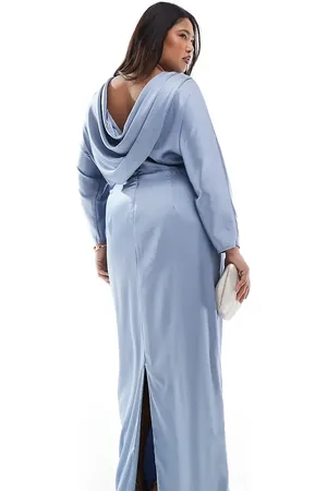 TFNC Bridesmaid cowl back maxi dress in dusty