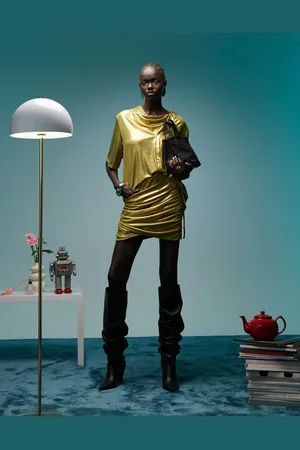 Bimba y Lola Ruched mini skirt in metallic olive - part of a set
