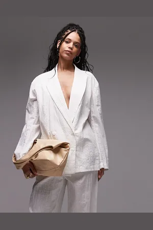 MANGO Plisse linen mix blazer in - part of a set