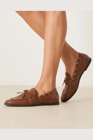 Raid Nico boat loafers with bow in tan