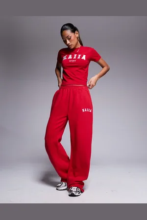 Kaiia Sport embroidered logo wide leg sweatpants in - part of a set