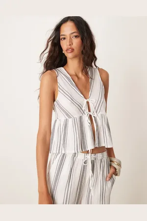 Iisla & Bird Stripe beach waist coat in - part of a set
