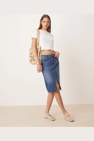JDY Low waist denim pencil skirt in mid