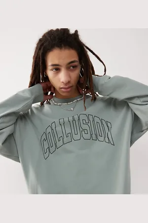 COLLUSION Varsity sweatshirt in with print - part of a set