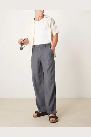 Abercrombie & Fitch Tailored linen blend baggy pants in pinstripe