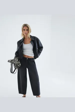 River Island River Island elasticized barrel leg jeans in