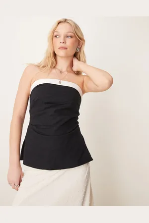Abercrombie & Fitch Sleeveless linen mix tube top in
