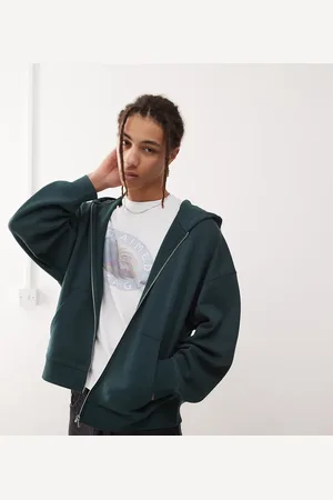 COLLUSION Boxy zip up hoodie in dark