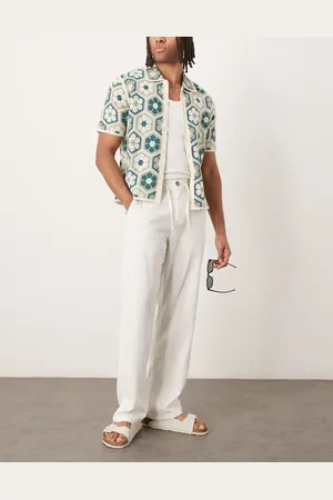 SELECTED Brody loose fit linen blend pants in black