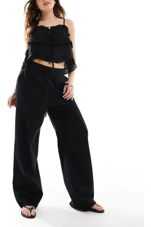 ONLY Wide leg linen look pants in