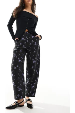 ASOS Floral jacquard arch leg tailored pants in