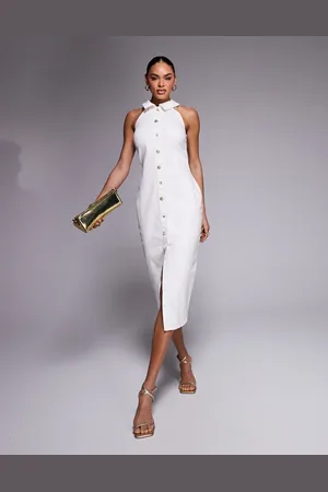 River Island Halterneck denim dress in