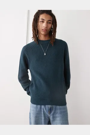 COLLUSION Knit crew neck sweater in navy