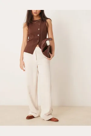 ASOS Tailored straight leg pants in stone