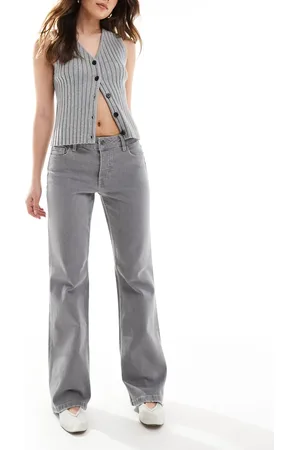 Stradivarius STR flare jeans in gray wash