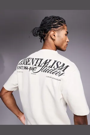 River Island Loopback oversized T-shirt in ecru - part of a set