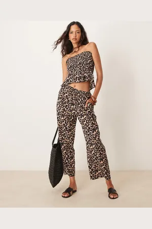 Iisla & Bird Embroidery beach pants in leopard print - part of a set